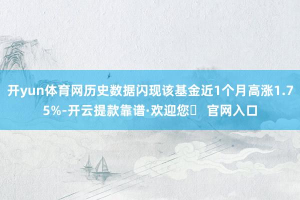 开yun体育网历史数据闪现该基金近1个月高涨1.75%-开云提款靠谱·欢迎您✅ 官网入口
