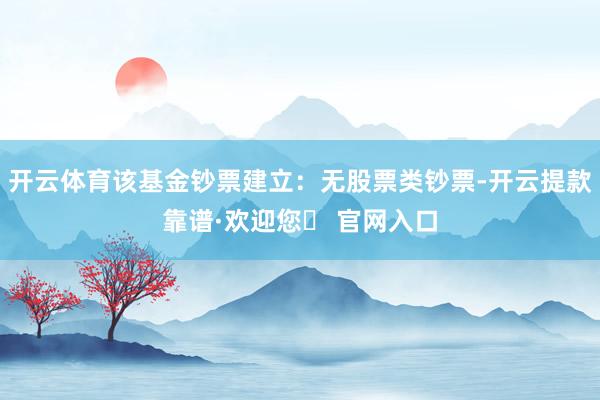 开云体育该基金钞票建立：无股票类钞票-开云提款靠谱·欢迎您✅ 官网入口