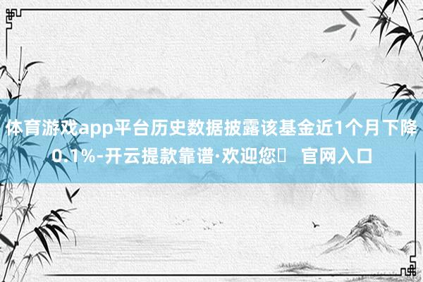 体育游戏app平台历史数据披露该基金近1个月下降0.1%-开云提款靠谱·欢迎您✅ 官网入口