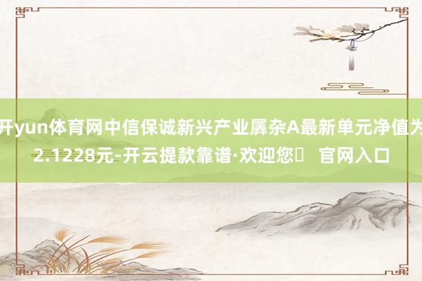 开yun体育网中信保诚新兴产业羼杂A最新单元净值为2.1228元-开云提款靠谱·欢迎您✅ 官网入口